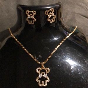 18k gold plated bear set